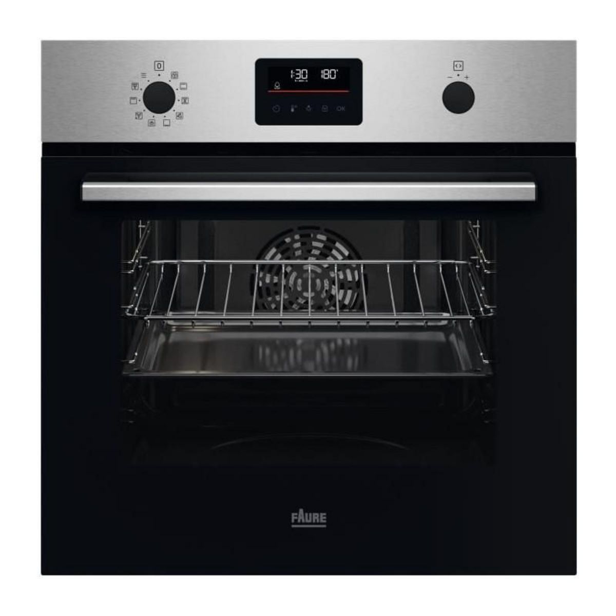 FAURE Four multifonction encastrable - Pyrolyse - FAURE - FOPWC6X2 - Inox - Porte froide