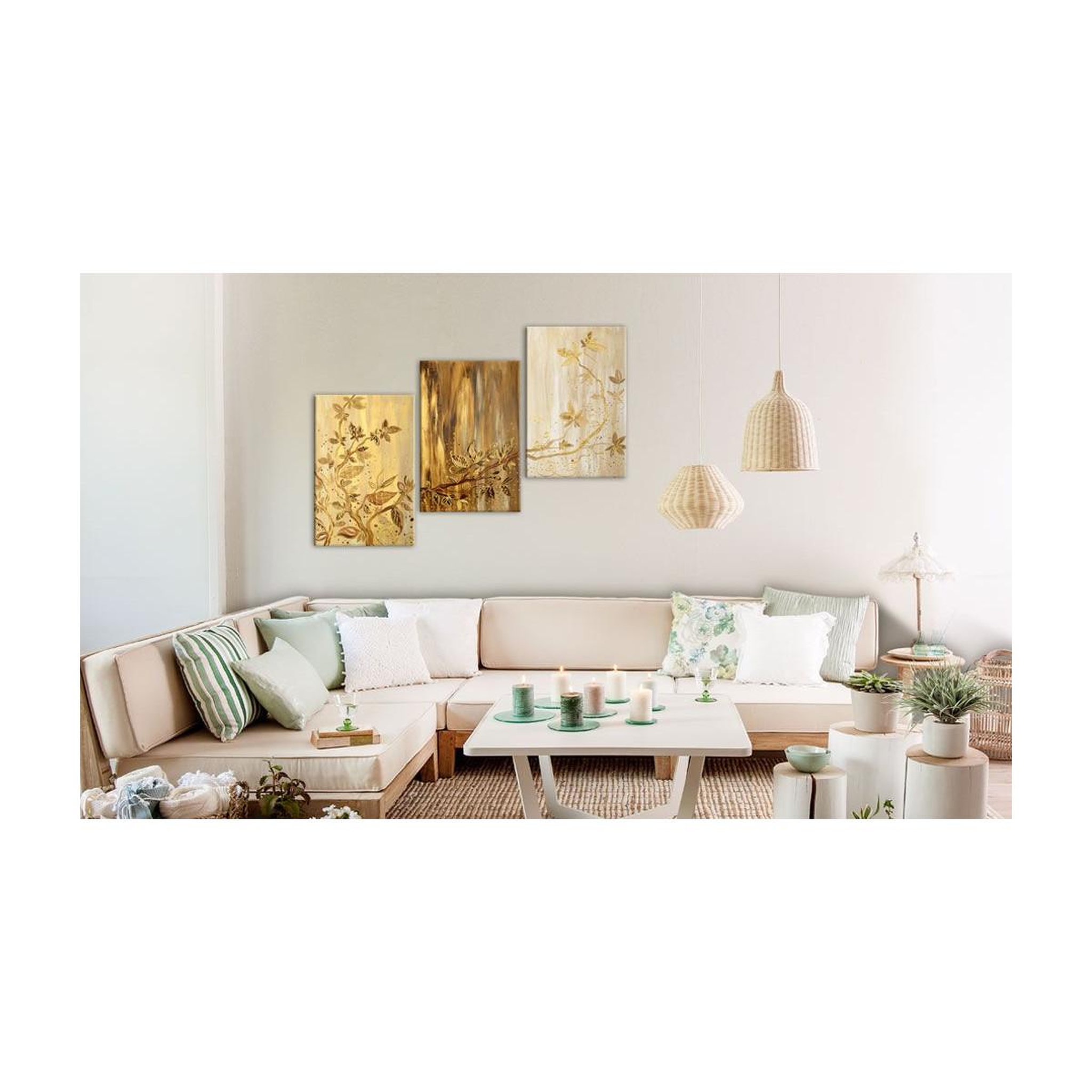 Voir la diapositive 2 : Paris Prix Tableau peint à la main  feuilles dorées  60x120cm