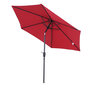 Voir la diapositive 1 : OUTSUNNY Parasol inclinable de jardin balcon terrasse manivelle toile polyester imperméabilisée haute densité 180 g/m² Ø2,7 x 2,35H m alu rouge vineux