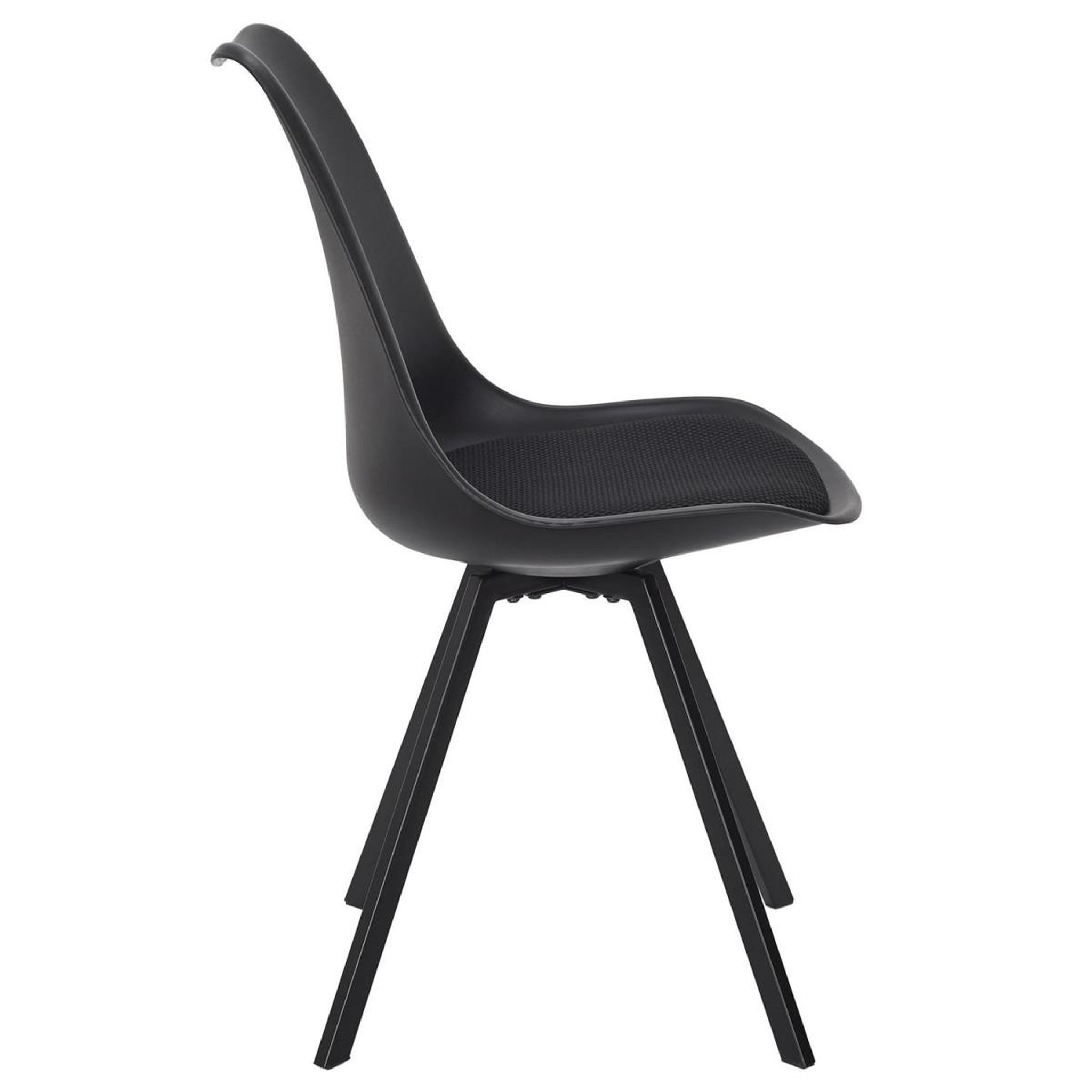 Voir la diapositive 4 : The Home Deco Factory Lot de 4 chaises avec coussin  atome  82cm noir