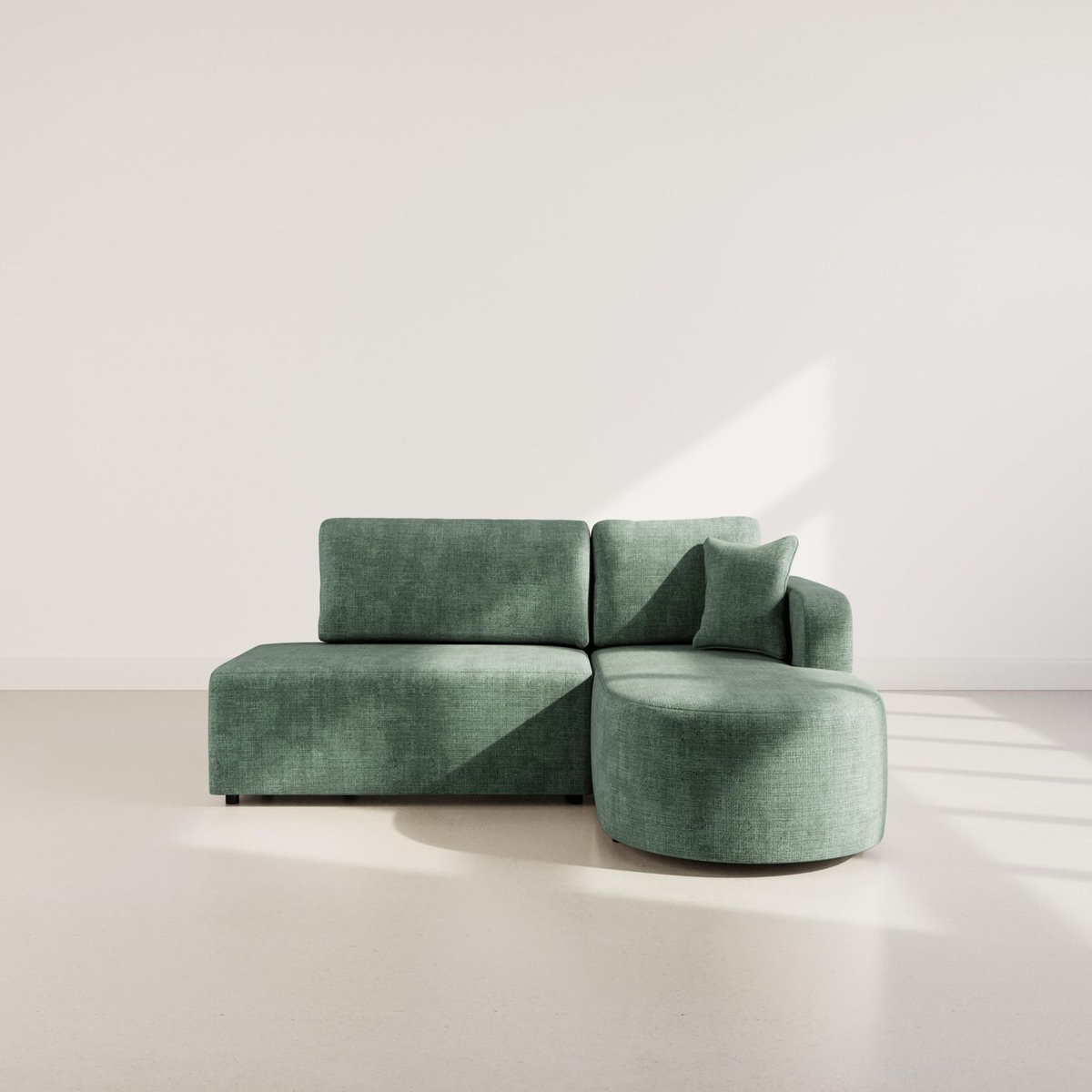 BEST MOBILIER Miro - canapé d'angle droit 4 places convertible avec coffre en velours texturé