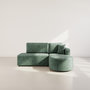 Voir la diapositive 5 : BEST MOBILIER Miro - canapé d'angle droit 4 places convertible avec coffre en velours texturé