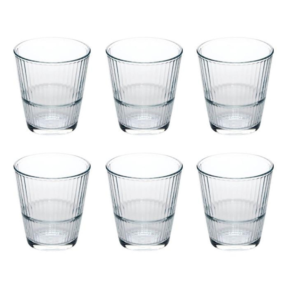 SECRET DE GOURMET Lot de 6 Gobelets Bas en Verre  Lineau  29cl Transparent