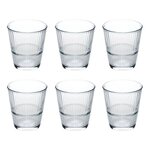 SECRET DE GOURMET Lot de 6 Gobelets Bas en Verre  Lineau  29cl Transparent
