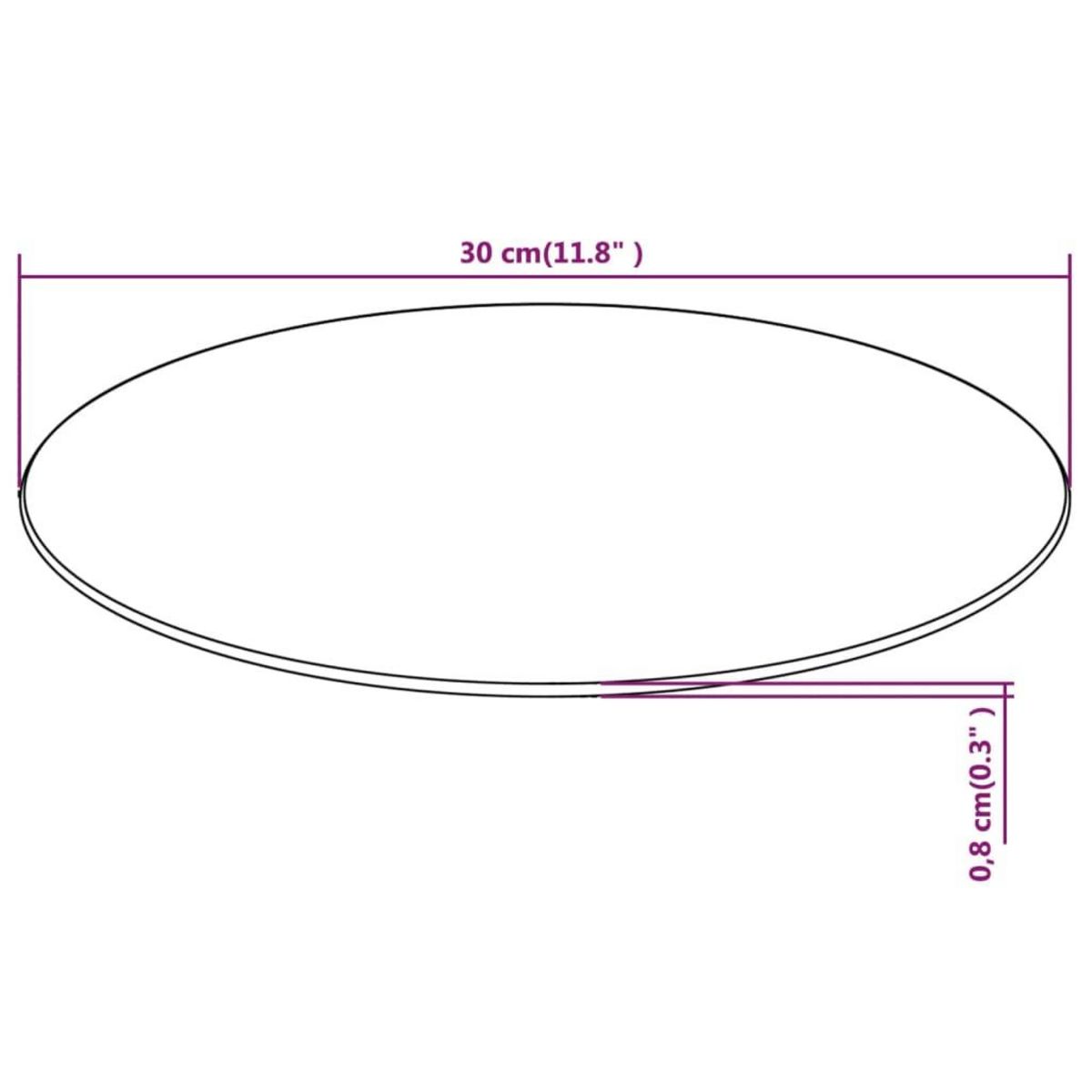 VIDAXL Dessus de table ronde en verre trempe 300 mm