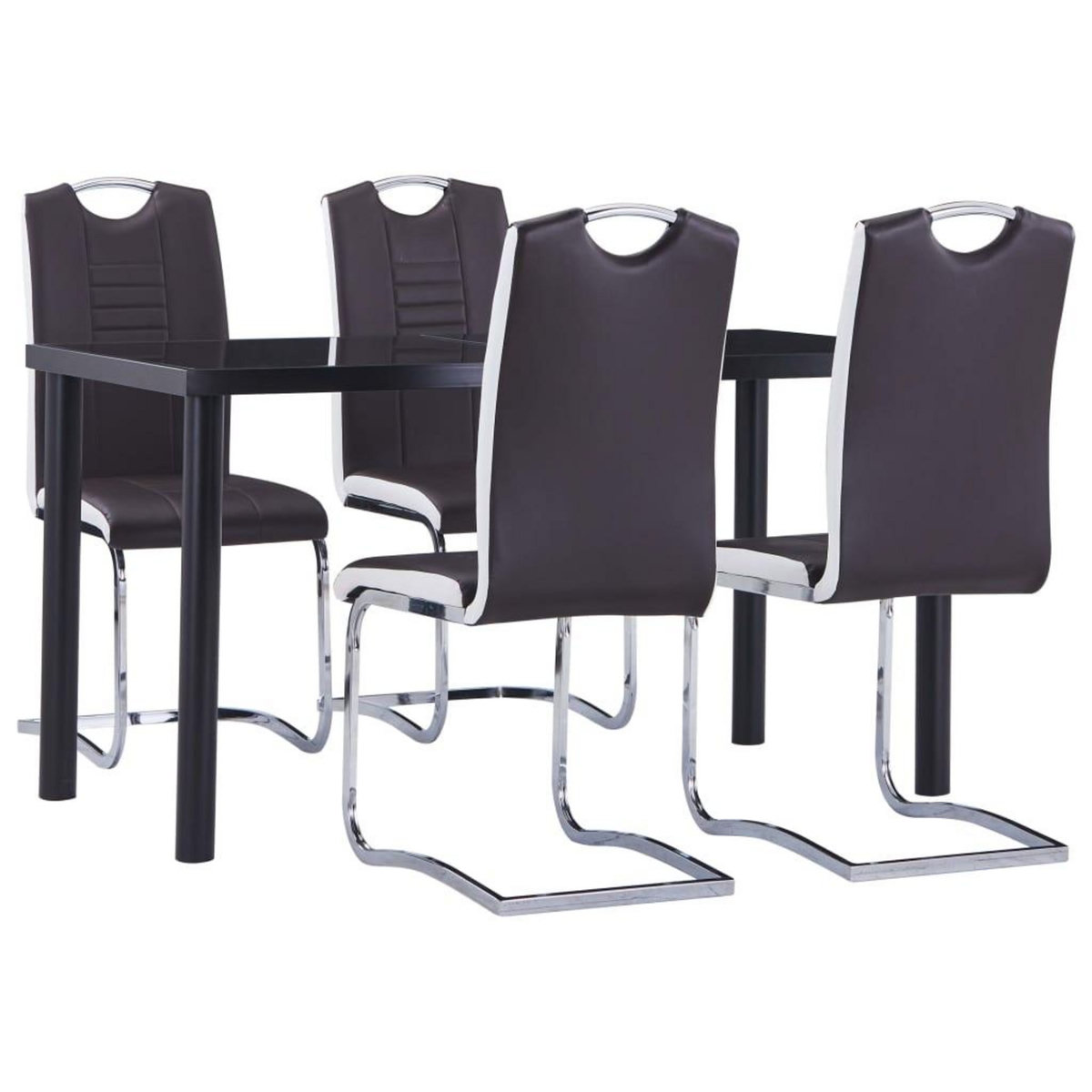 VIDAXL Ensemble de salle a manger 5 pcs Similicuir Marron