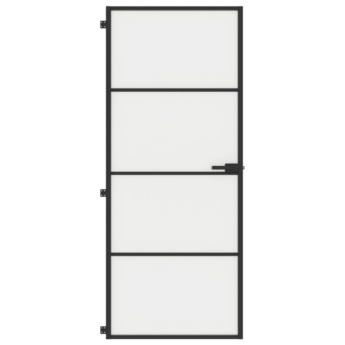 VIDAXL Porte interieure mince noir 83x201,5 cm verre trempe aluminium
