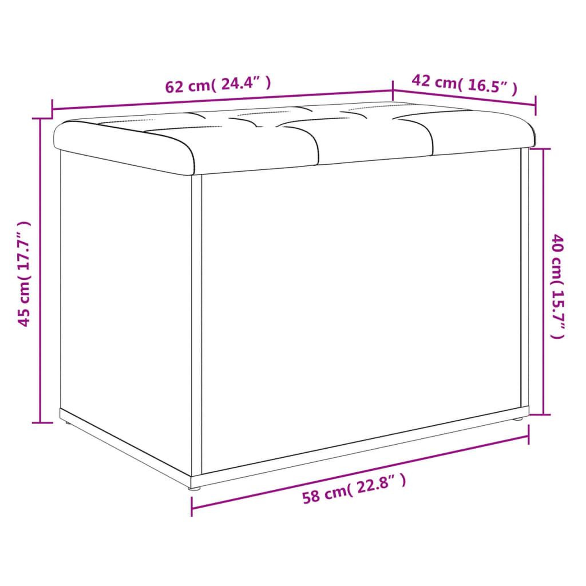 Voir la diapositive 6 : VIDAXL Banc de rangement sonoma gris 62x42x45 cm bois d'ingenierie