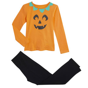 Pyjama Halloween Femme - Ensemble Haut Et Short Motif Citrouille - Taille S à XXL - Confortable Et Festif
