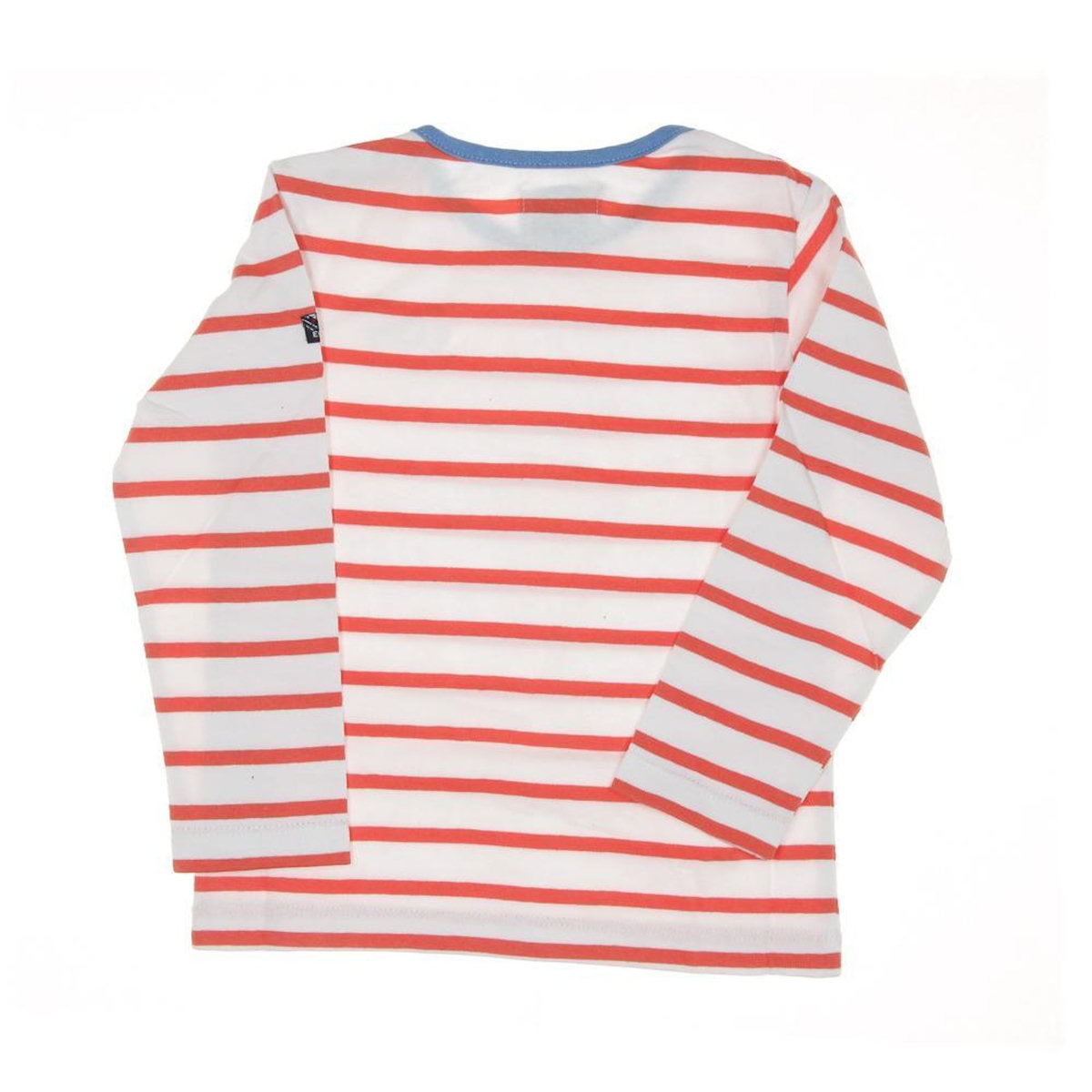 ELLE EST OU LA MER T-shirt Marinière Blanc/Corail Enfant EOM Eloris
