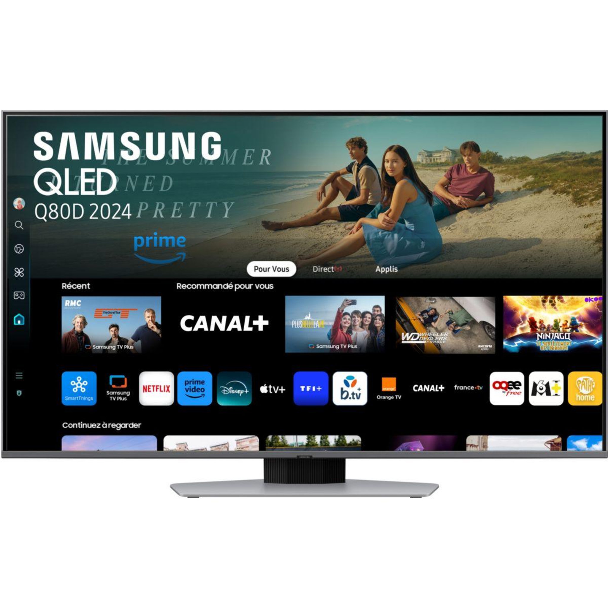 Voir la diapositive 1 : Samsung TV QLED TQ50Q80D 4K AI Smart TV 2024