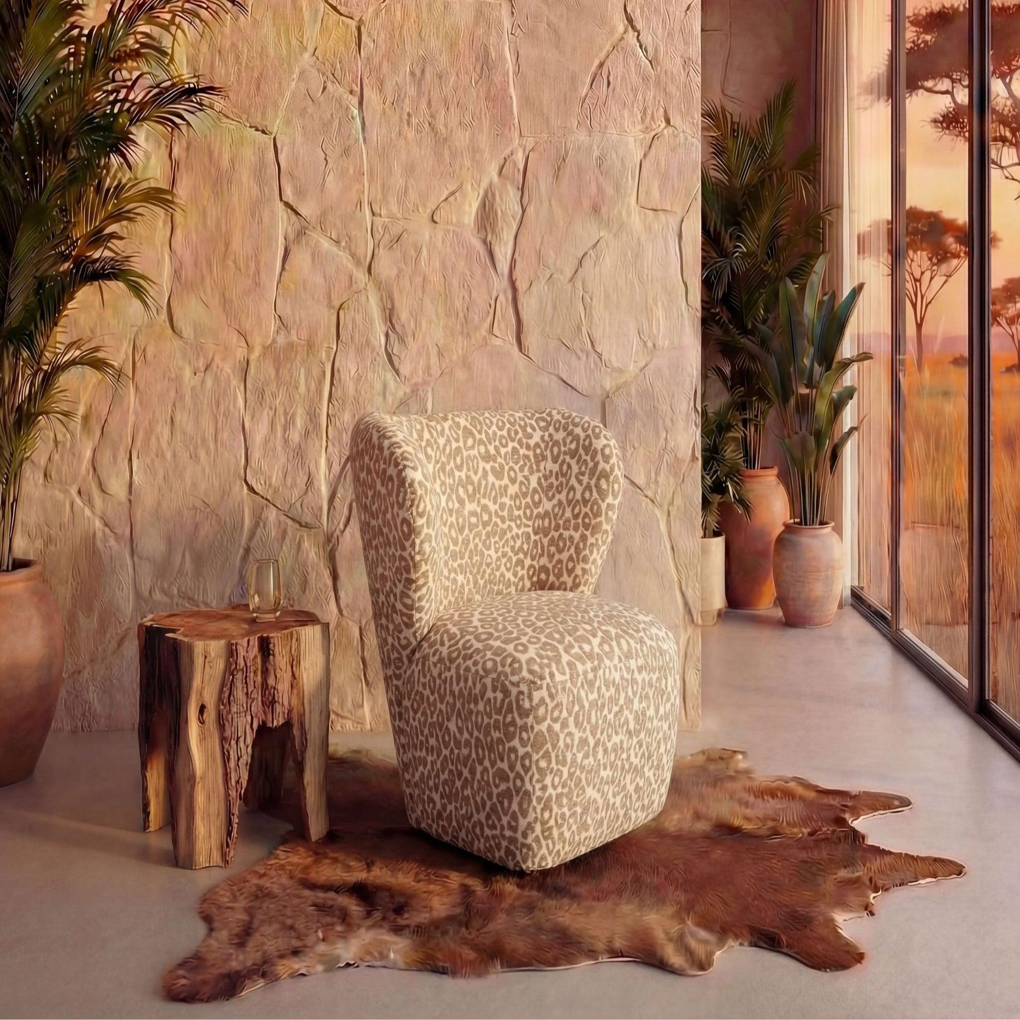 Voir la diapositive 2 : CASANOVA PARIS Capri - fauteuil tissu imprimé animalier
