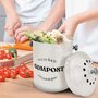Voir la diapositive 4 : LINXOR Composteur, bac, poubelle à compost de cuisine 5L rond en Inox - Beige