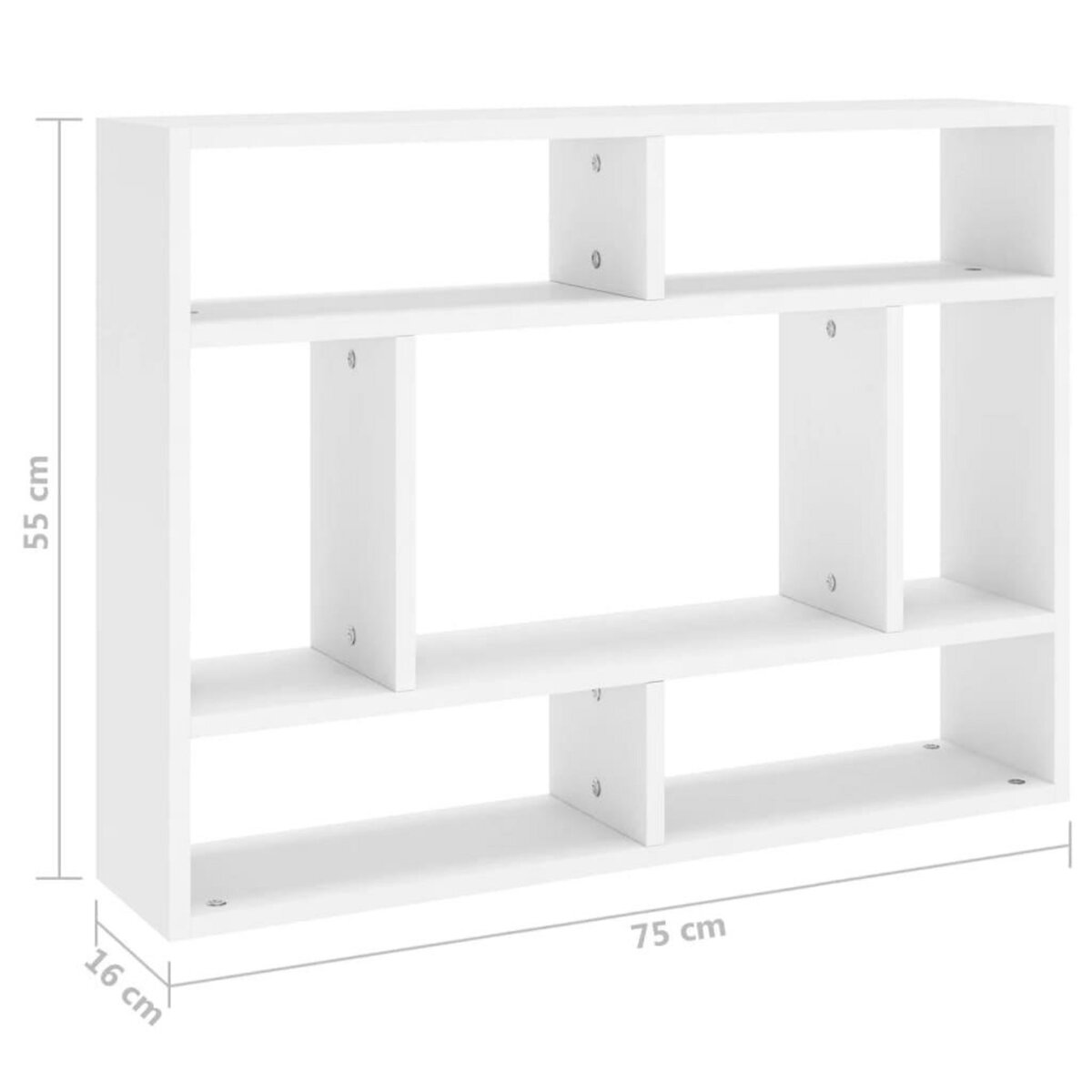 VIDAXL Etagere murale Blanc 75x16x55 cm Bois d'ingenierie