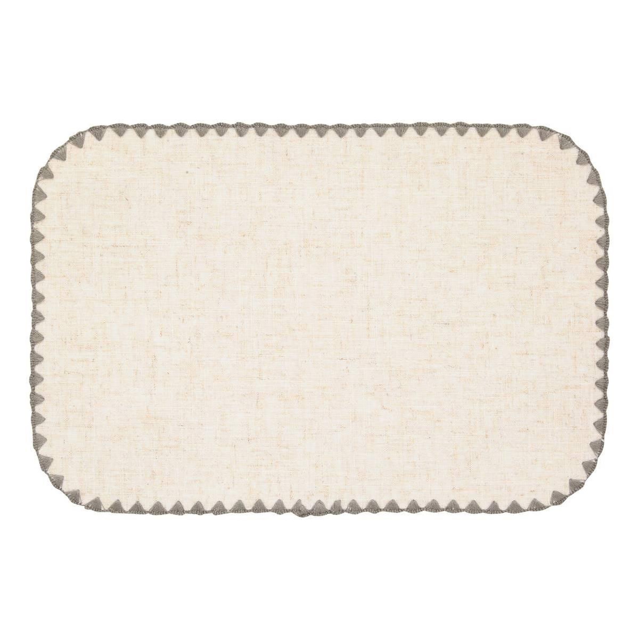 SECRET DE GOURMET Set de table en tissu  sandrine  30x45cm gris