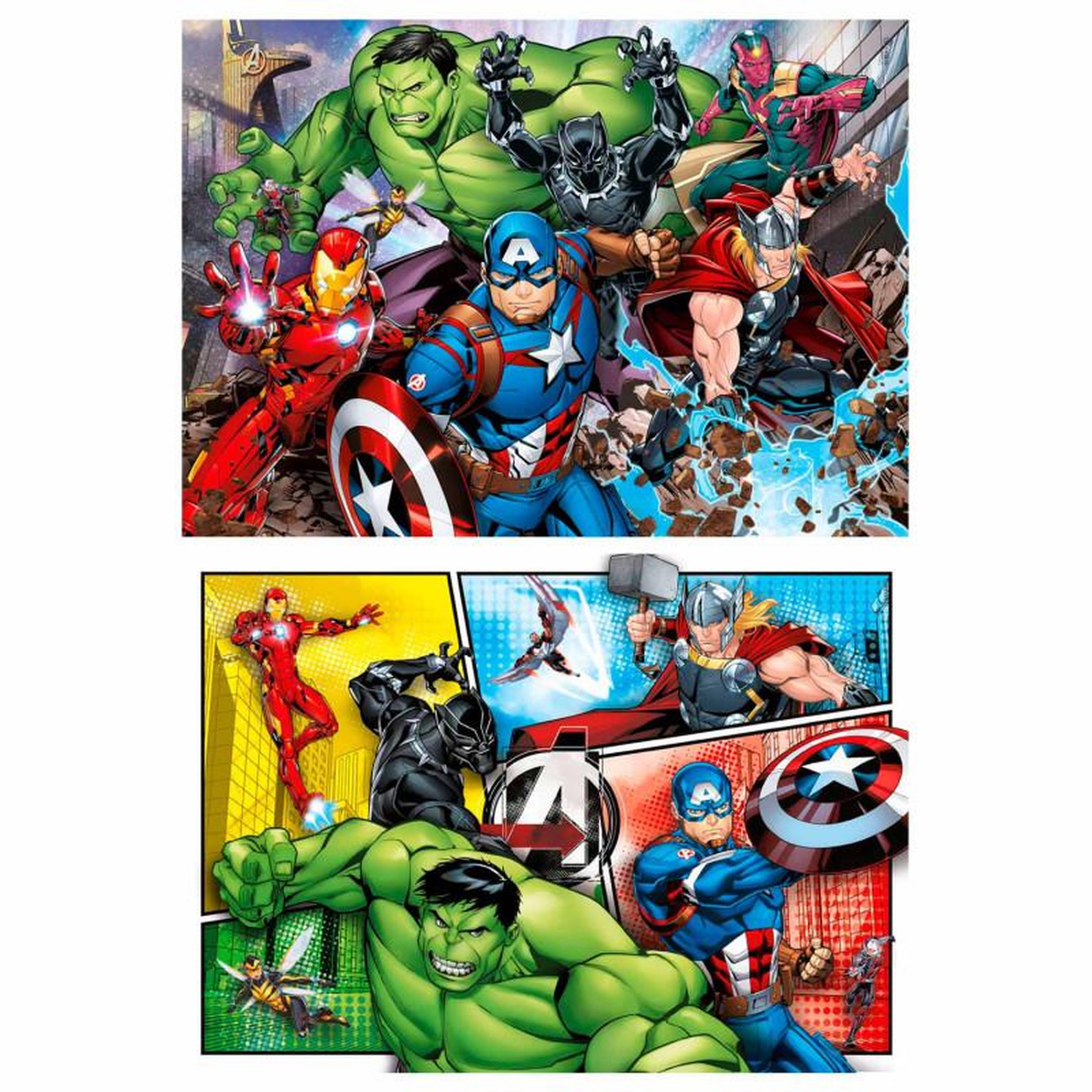 Voir la diapositive 2 : Avengers Puzzle Clementoni The Avengers 2x60 pièces