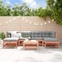 Voir la diapositive 1 : VIDAXL Salon de jardin 7 pcs avec coussins bois massif douglas