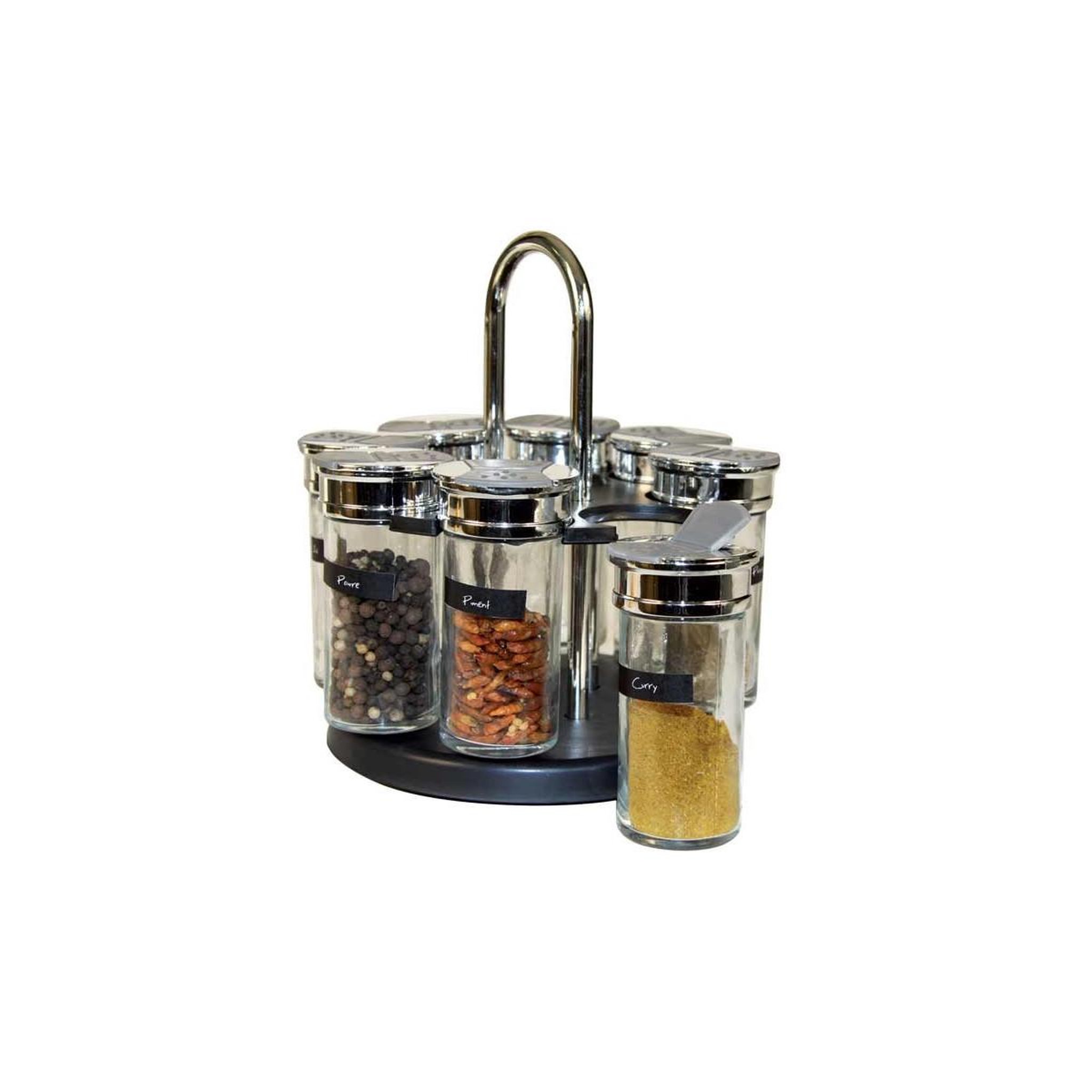 Voir la diapositive 2 : COOK CONCEPT Carrousel à herbes & épices  8 pots  19cm noir