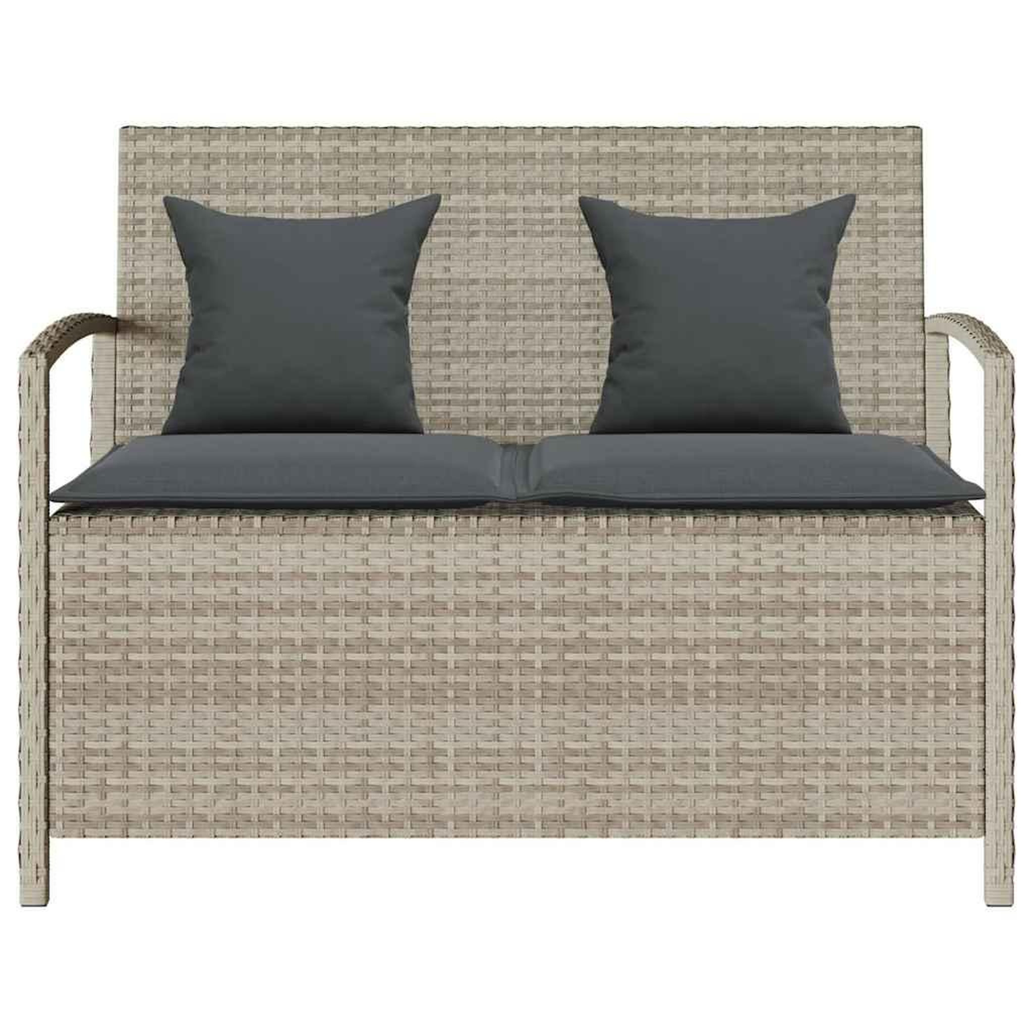 Voir la diapositive 4 : VIDAXL Banc de rangement de jardin avec coussin gris clair polyrotin