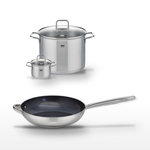 ELO Lot Poêle 32cm et 2 Faitouts 14/26cm Elo Profi Therm Platinum