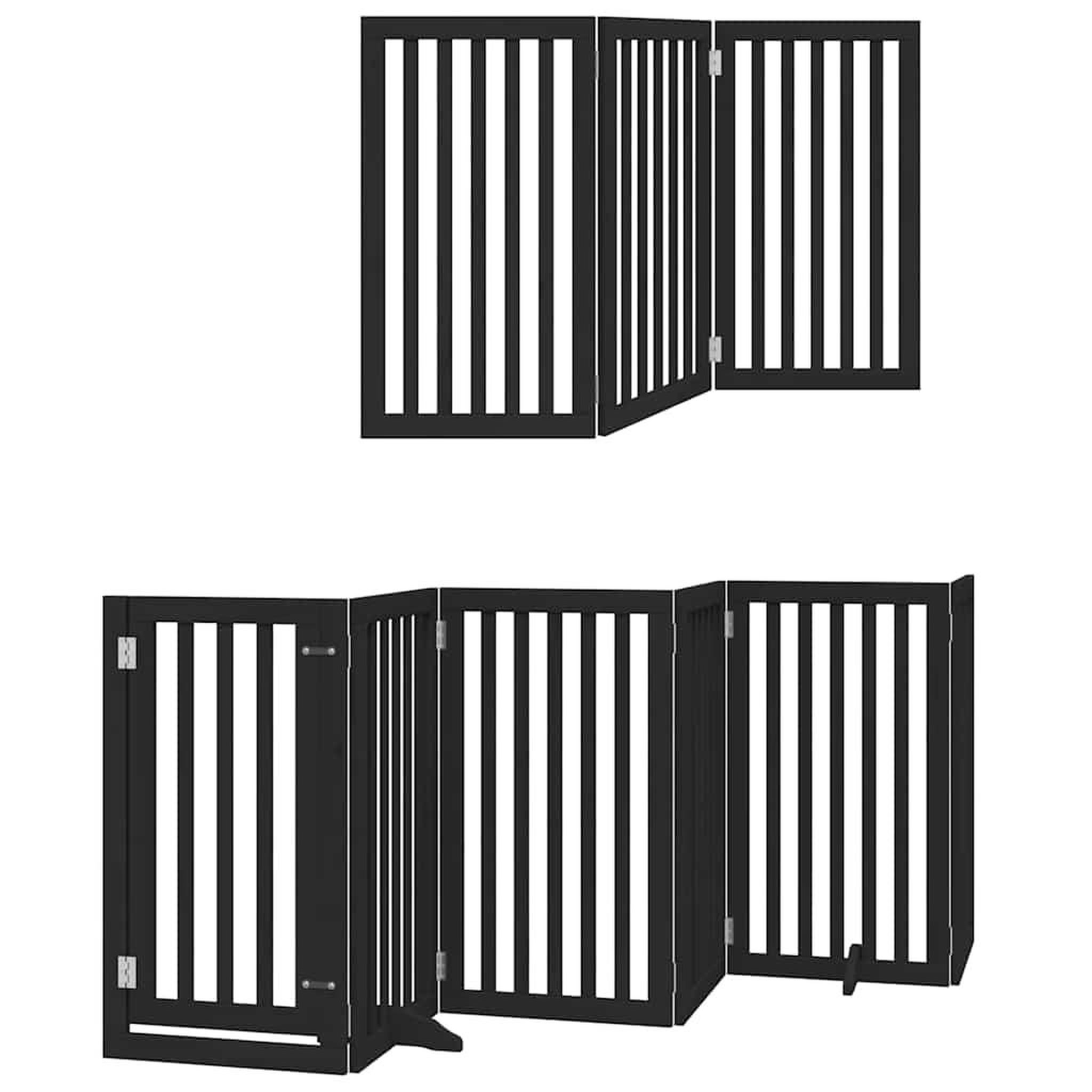 Voir la diapositive 6 : VIDAXL Barriere pour chien porte pliable 9 panneaux noir bois peuplier