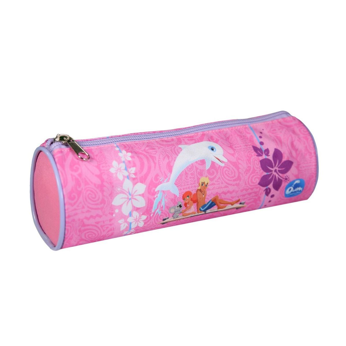Bagtrotter BAGTROTTER Trousse scolaire ronde Oum Le Dauphin Rose