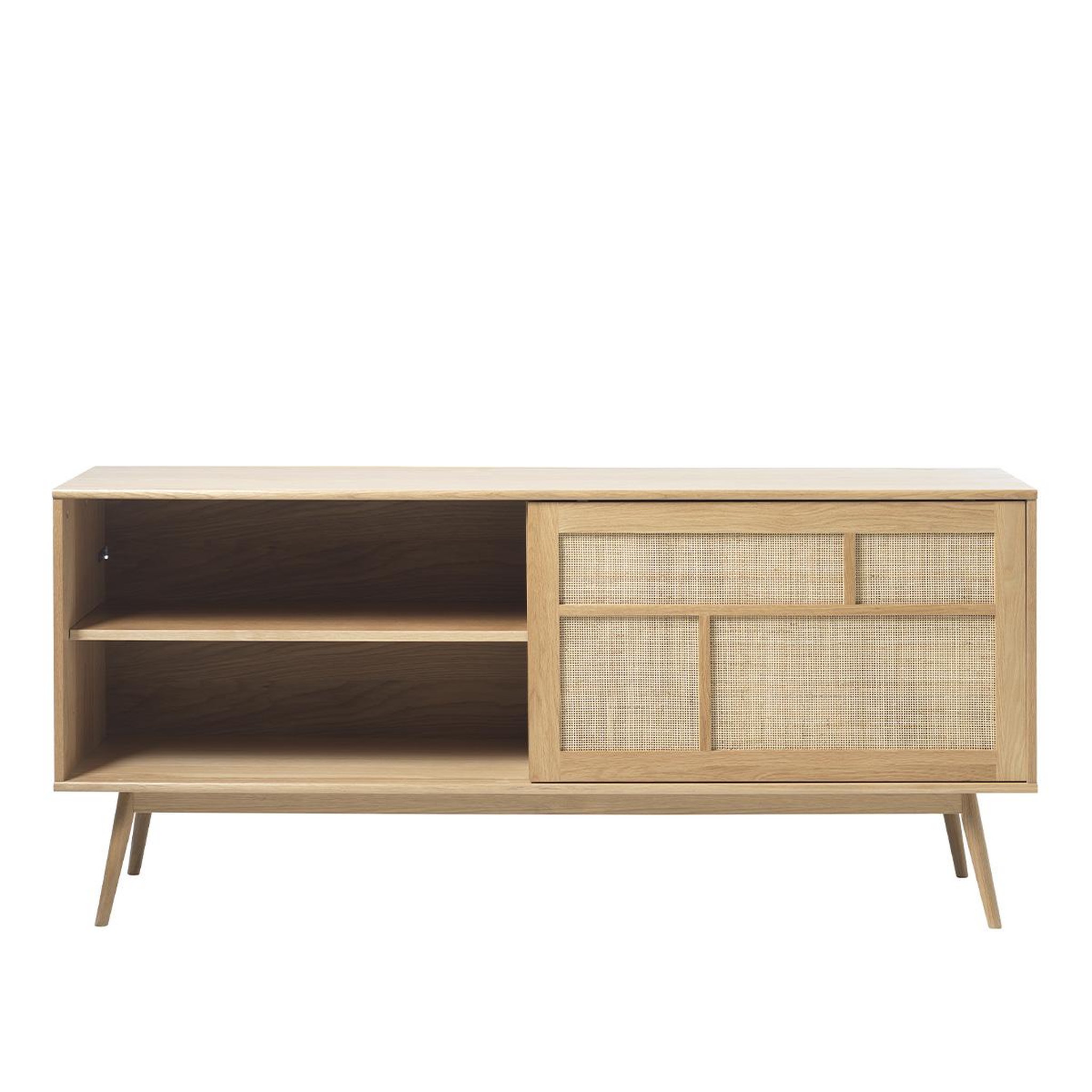 Voir la diapositive 4 : MAISON AUBERTIN Buffet 2 portes 180 cm - Bois et rotin - CAPRI - Naturel