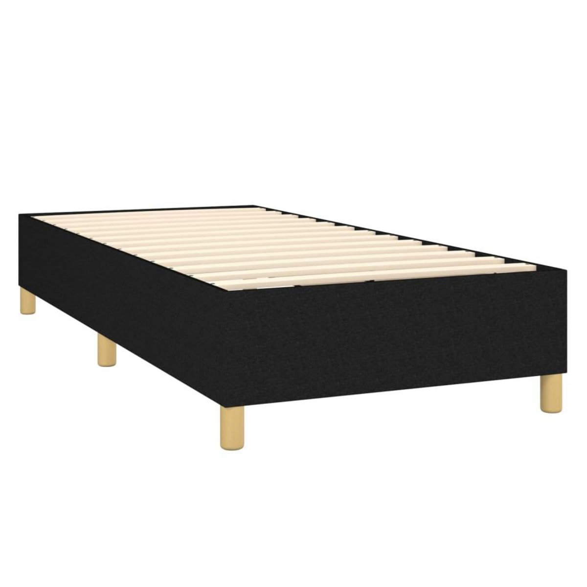 VIDAXL Sommier a lattes de lit matelas et LED Noir 80x200cm Tissu