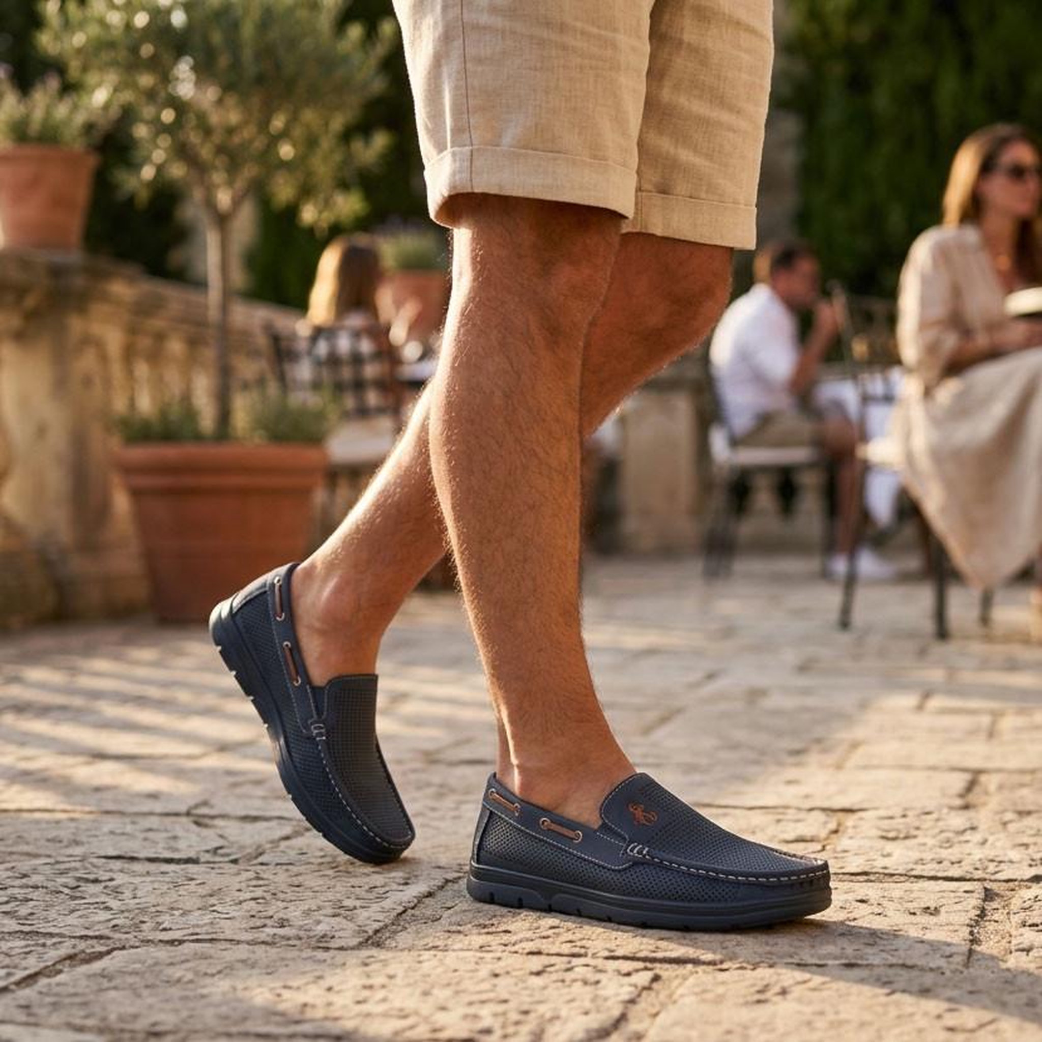 Voir la diapositive 2 : OZABI OZABI Mocassins Homme Microperforés Confort Été Semelle Crantée