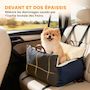 Voir la diapositive 4 : PAWHUT Siège auto sac de transport chien 2 en 1 - réglable - coussin déhoussable - coton bleu écru
