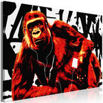 Paris Prix Tableau Imprimé  Pop Art Monkey Narrow Red. Coloris disponibles : Multicolore