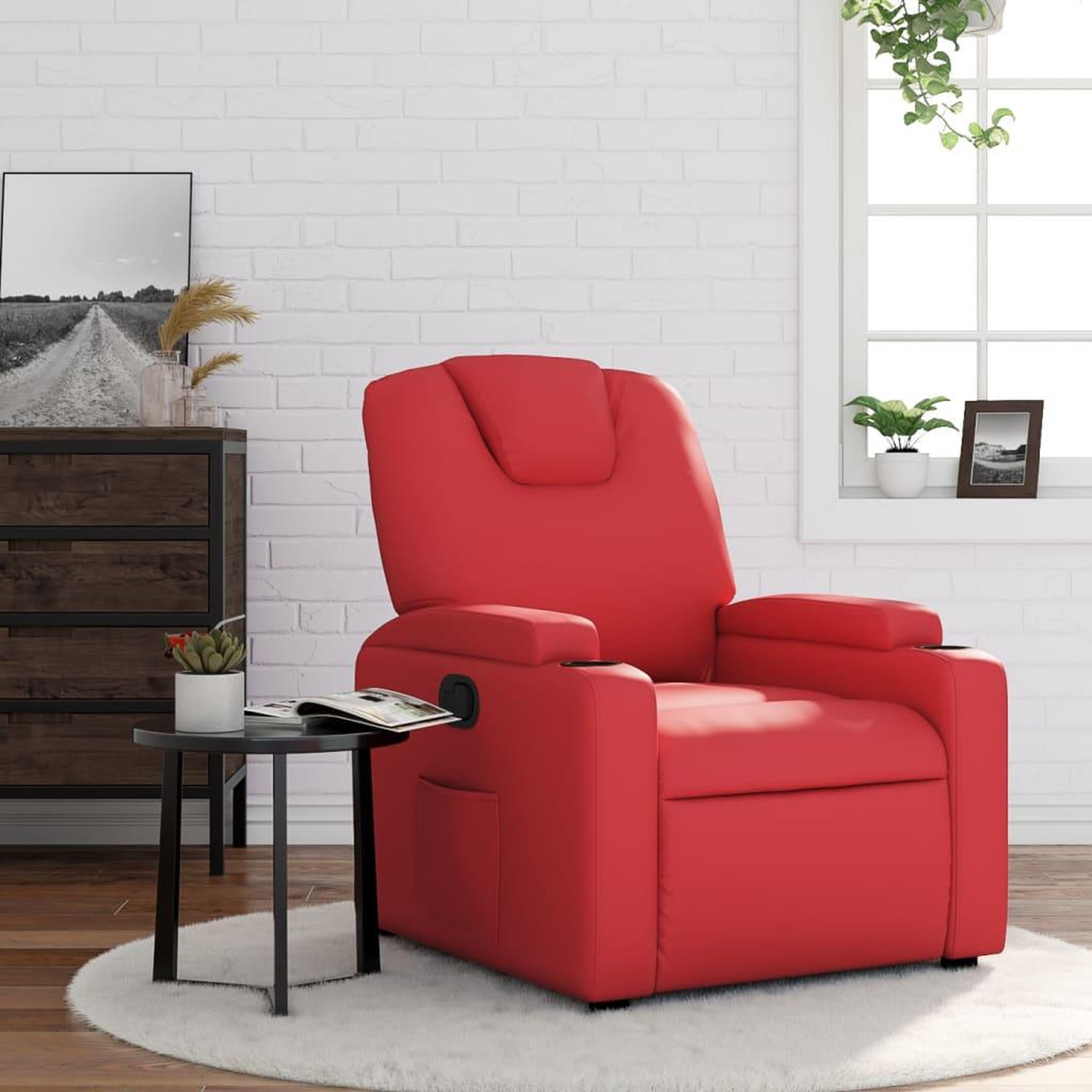 VIDAXL Fauteuil inclinable Rouge Similicuir