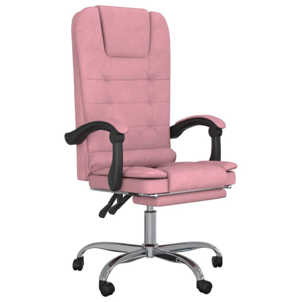 VIDAXL Fauteuil de massage inclinable de bureau Rose Velours