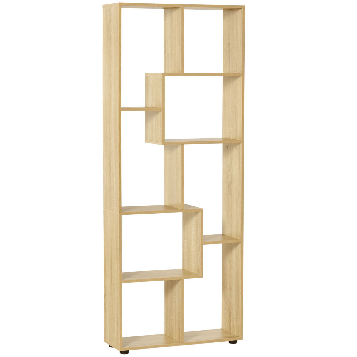 HOMCOM Bibliothèque étagère meuble de rangement dim. 70L x 24l x 178H cm en zigazag et 8 espaces en panneau de particules naturel