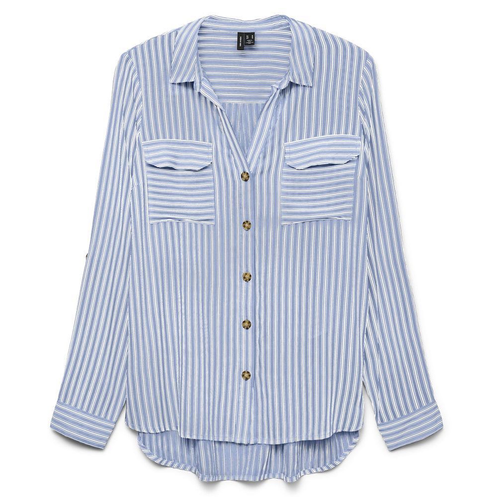 Voir la diapositive 2 : Vero Moda Chemise Bleu clair/Blanc Femme Vero Moda Bumpy
