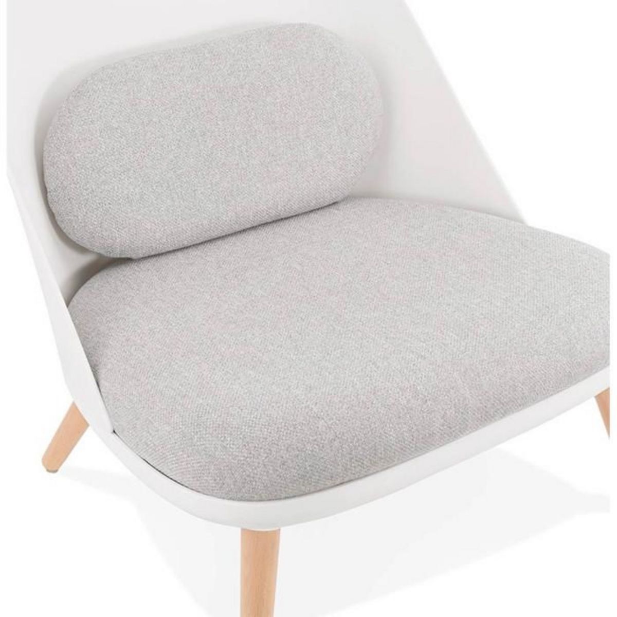 Paris Prix Fauteuil Lounge Design en Tissu  Tocia  76cm Blanc