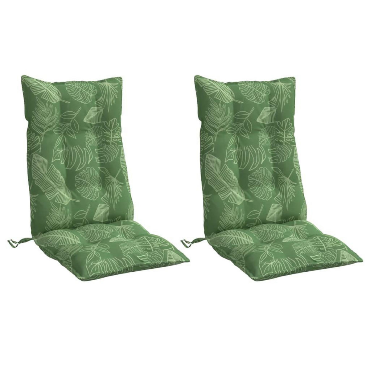 VIDAXL Coussins de chaise a dossier haut lot de 2 modele de feuille