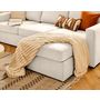 Voir la diapositive 3 : BEST MOBILIER Barrie - canapé d'angle réversible 4 places avec têtière amovible en tissu