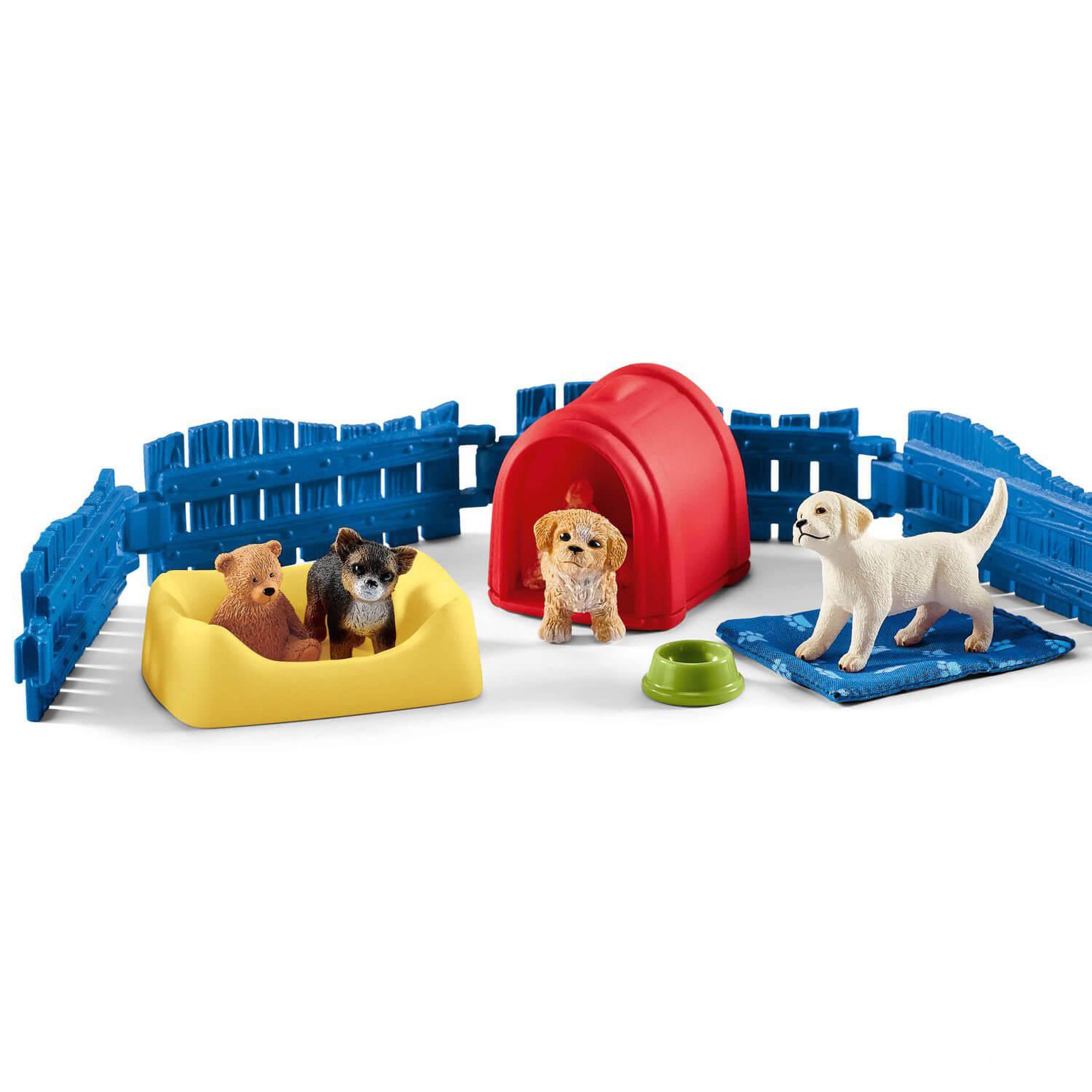 Voir la diapositive 1 : Schleich Figurines chiens : Enclos à chiots