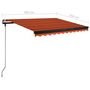 Voir la diapositive 6 : VIDAXL Auvent manuel retractable avec LED 350x250 cm Orange et marron