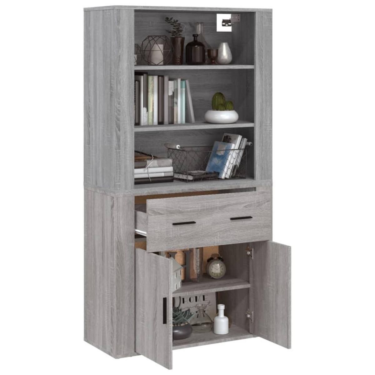 VIDAXL Buffet haut Sonoma gris Bois d'ingenierie