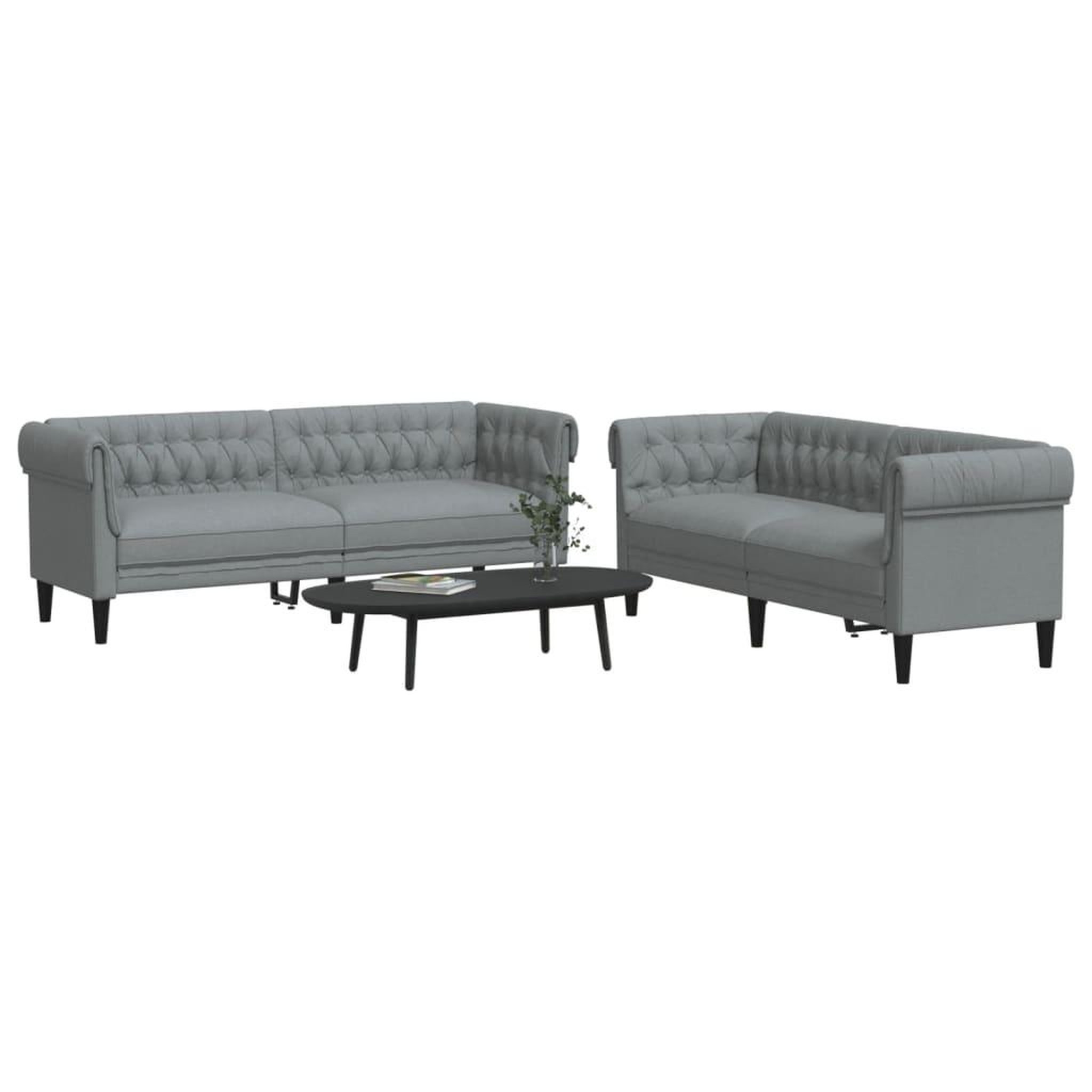 VIDAXL Ensemble de canapes 2 pcs gris clair tissu