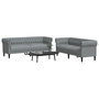 Voir la diapositive 1 : VIDAXL Ensemble de canapes 2 pcs gris clair tissu