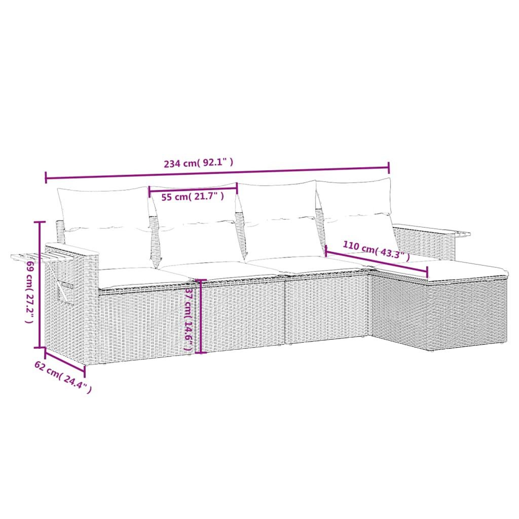 Voir la diapositive 6 : VIDAXL Salon de jardin 5 pcs avec coussins noir resine tressee