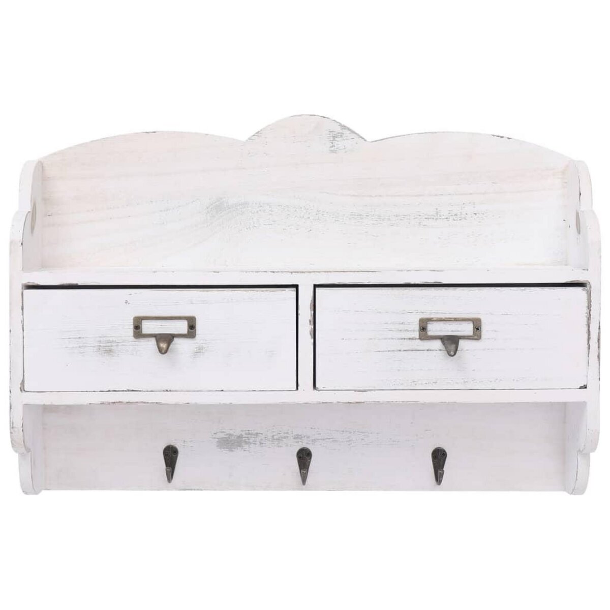 VIDAXL Porte-manteau mural Blanc 50x10x34 cm Bois