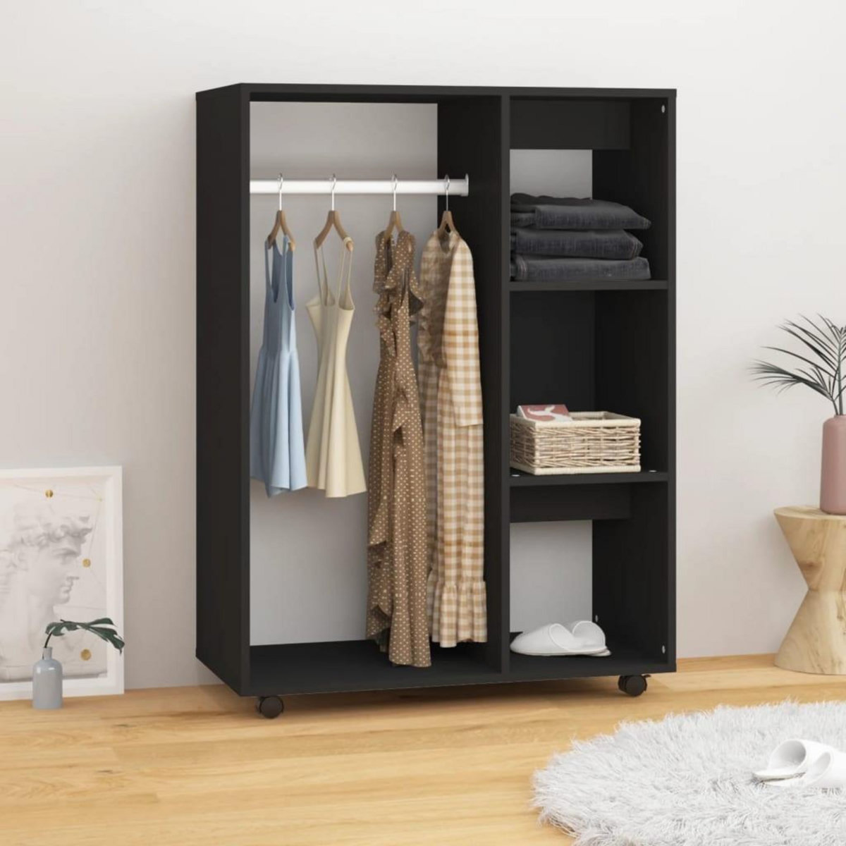 VIDAXL Garde-robe Noir 80x40x110 cm Bois d'ingenierie