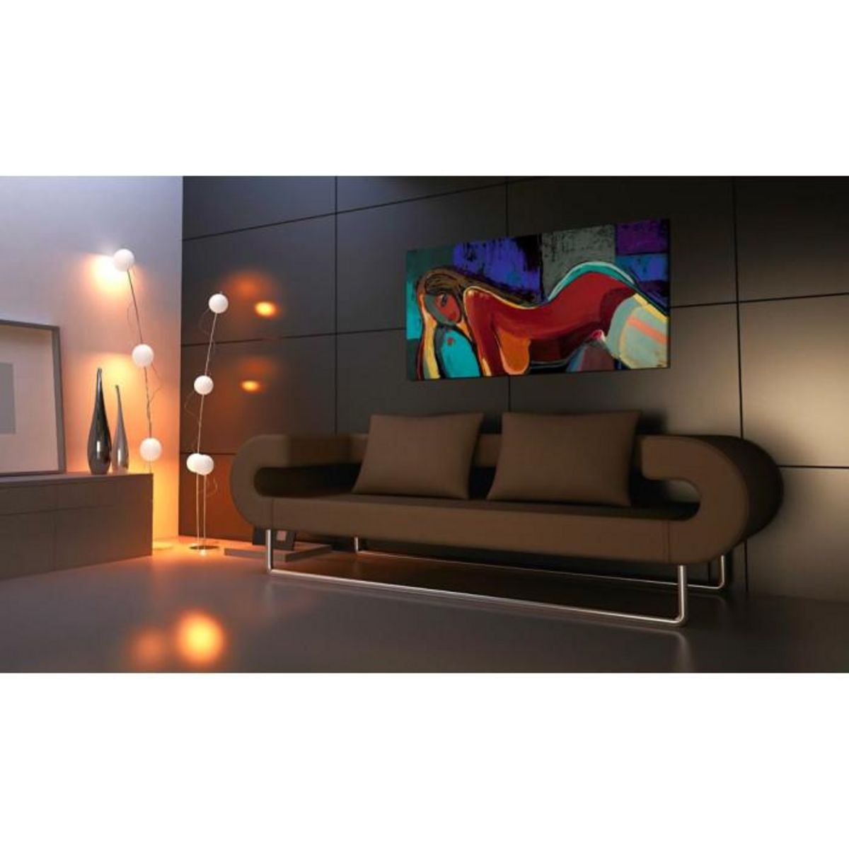 Paris Prix Tableau Peint à la Main  Sieste  60x120cm