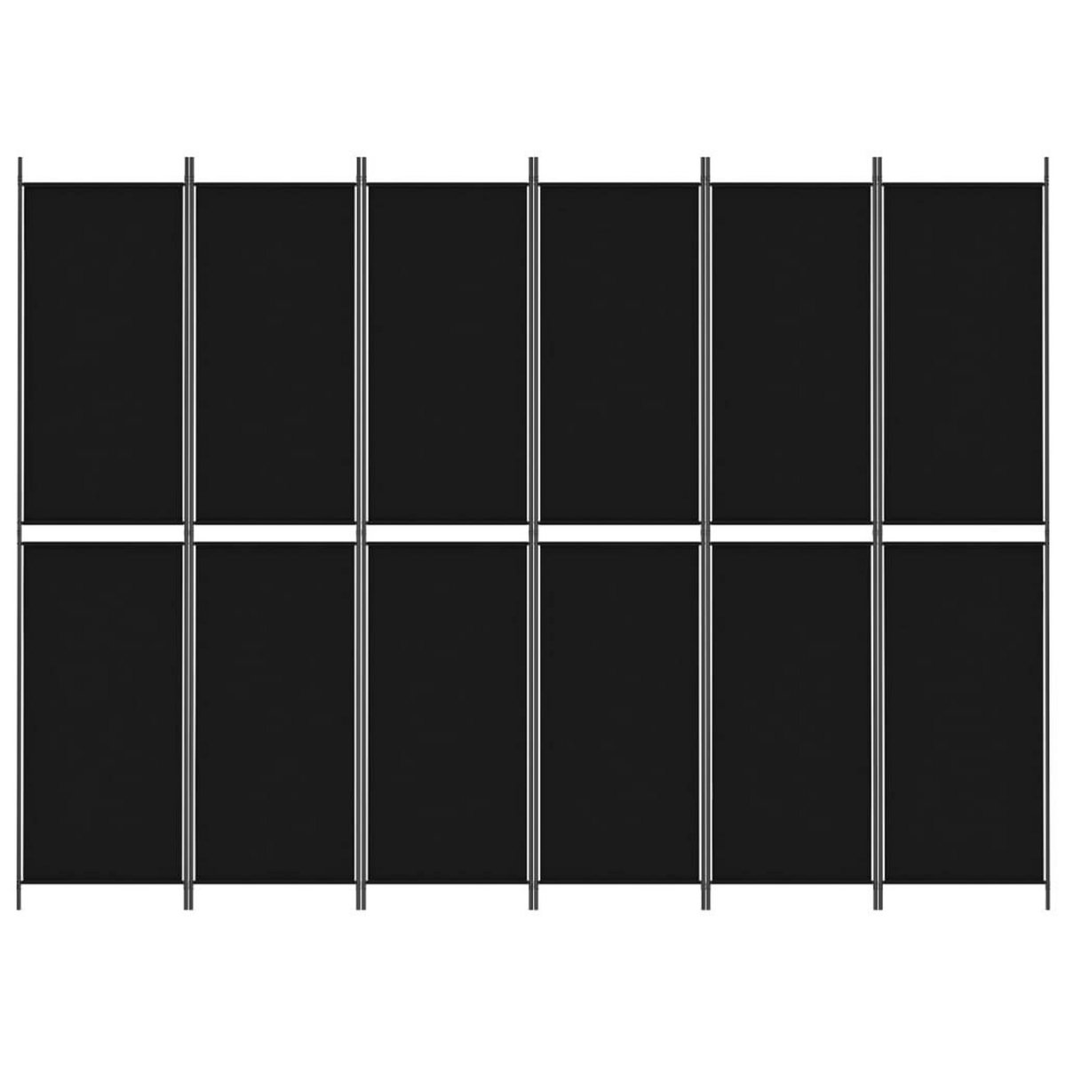 VIDAXL Cloison de separation 6 panneaux Noir 300x220 cm Tissu
