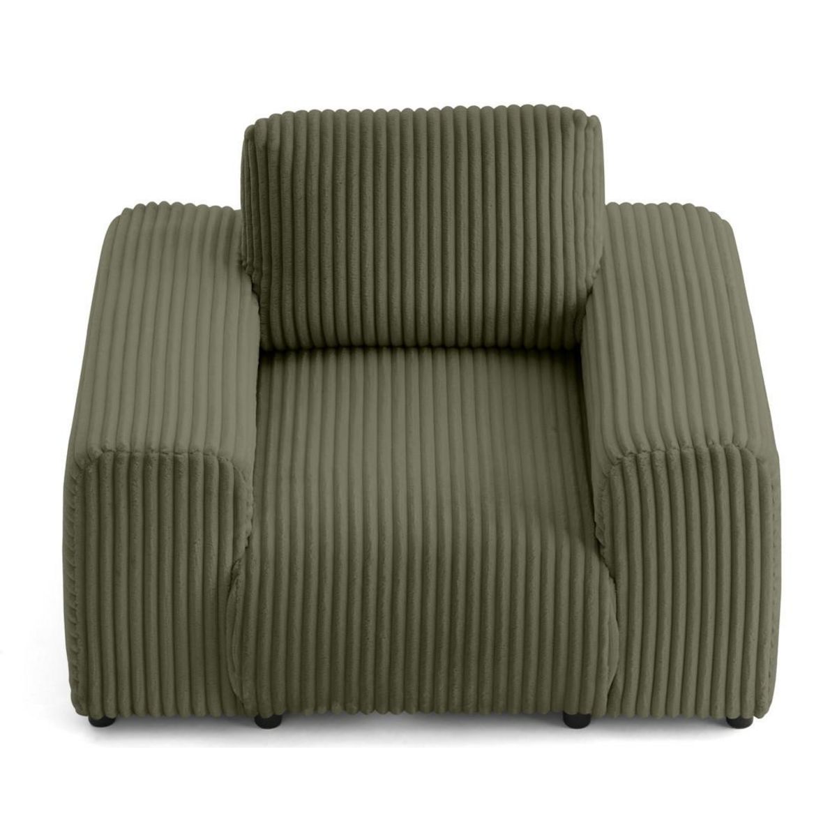 LISA DESIGN Garance - fauteuil en velours côtelé grosses côtes