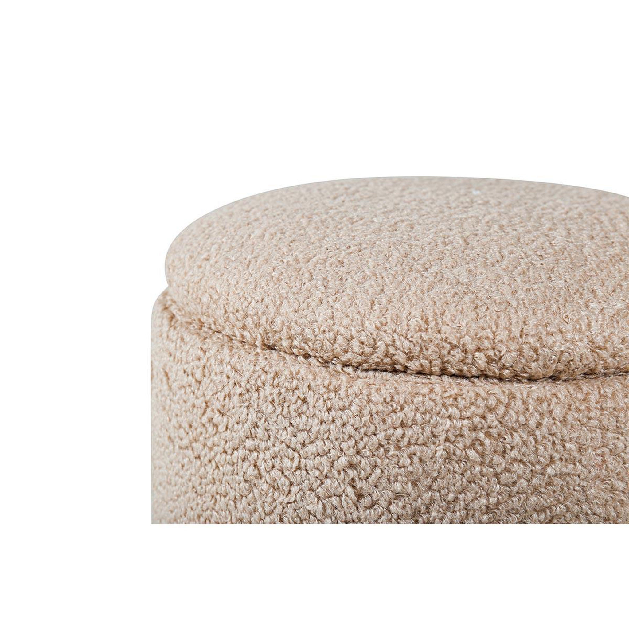 Voir la diapositive 4 : Paris Prix Pouf coffre tissu bouclette  limpen  40cm beige
